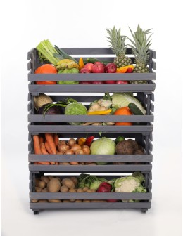Skrzynki na warzywa na kółkach RAWA /szer.77cm - Szare - product 2
