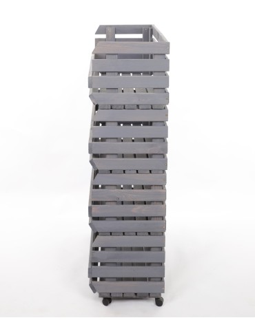 Skrzynie i skrzynki drewniane - Skrzynki na warzywa na kółkach RAWA /szer.77cm - Szare - product 5