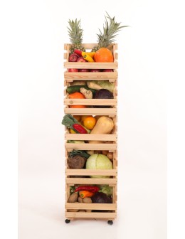 Skrzynki na warzywa na kółkach RAWA /szer.37cm - Naturalne - product 2