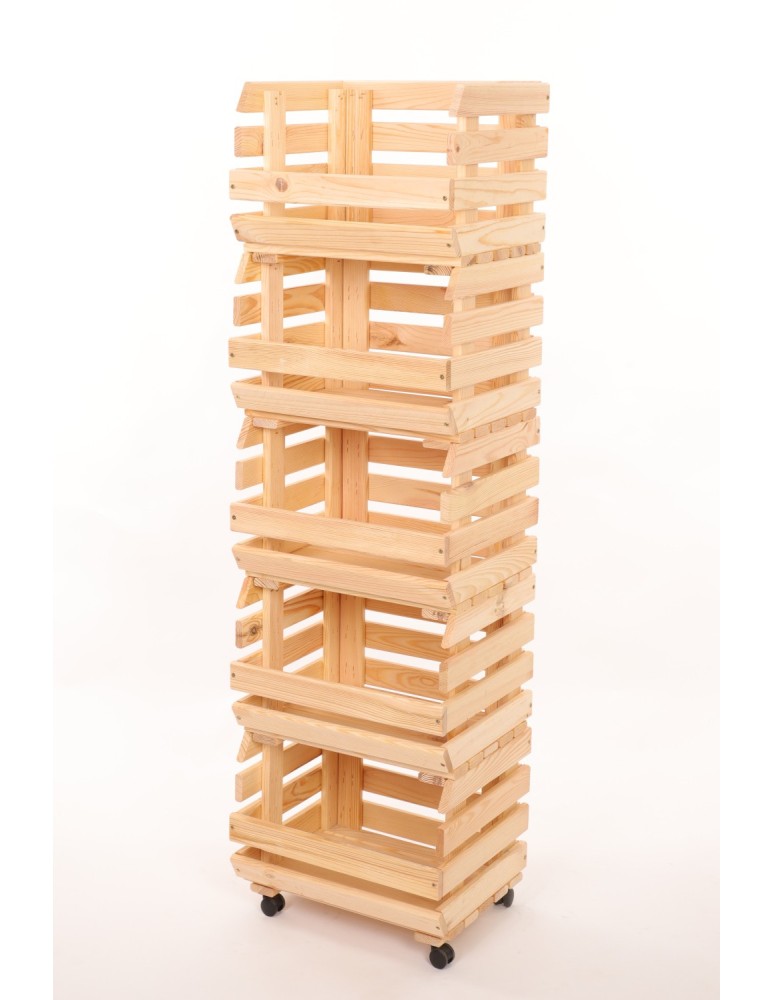 Skrzynie i skrzynki drewniane - Skrzynki na warzywa na kółkach RAWA /szer.37cm - Naturalne - product b2b.wamar.biz 3