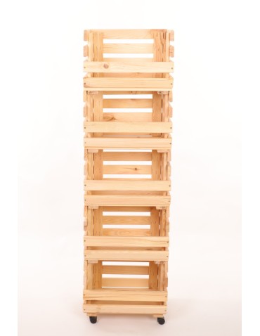 Skrzynie i skrzynki drewniane - Skrzynki na warzywa na kółkach RAWA /szer.37cm - Naturalne - product 4