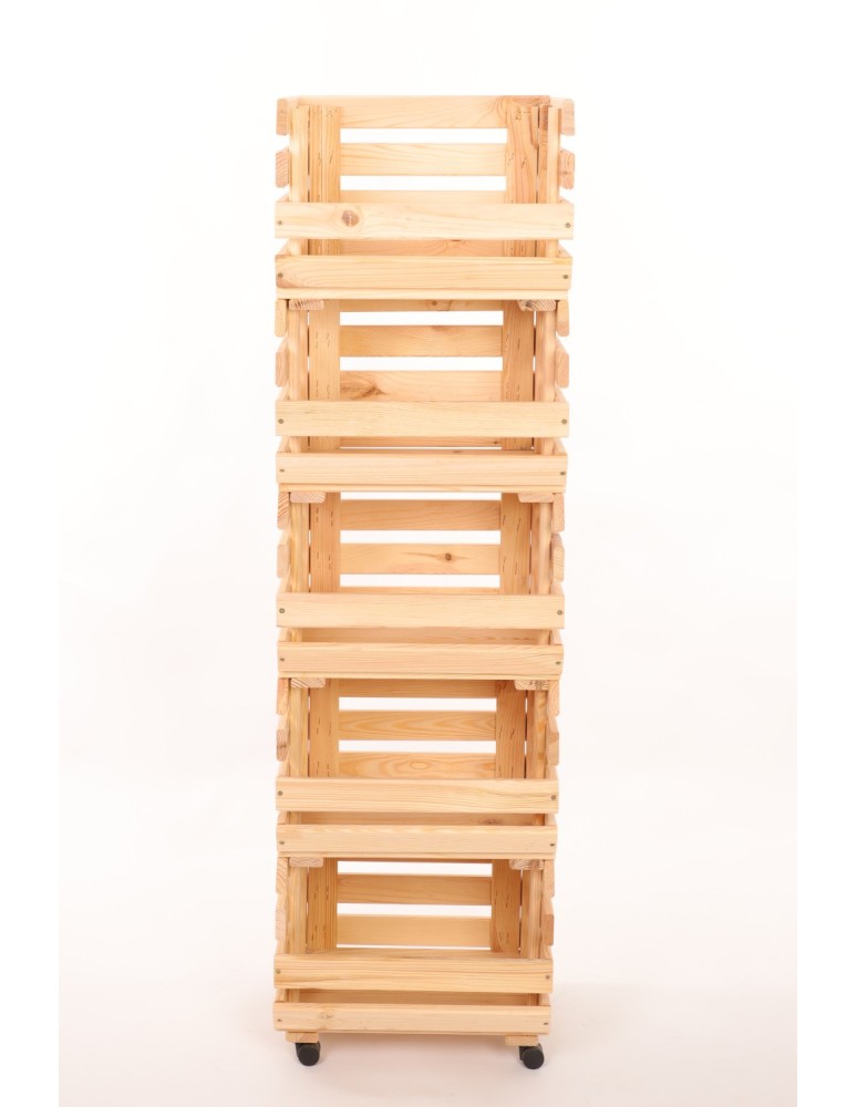 Skrzynie i skrzynki drewniane - Skrzynki na warzywa na kółkach RAWA /szer.37cm - Naturalne - product b2b.wamar.biz 4