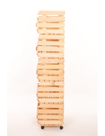 Skrzynie i skrzynki drewniane - Skrzynki na warzywa na kółkach RAWA /szer.37cm - Naturalne - product 5