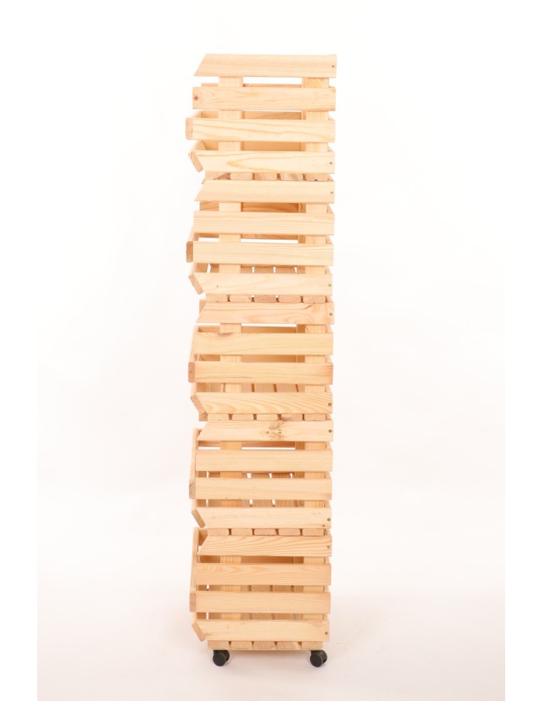 Skrzynie i skrzynki drewniane - Skrzynki na warzywa na kółkach RAWA /szer.37cm - Naturalne - product b2b.wamar.biz 5