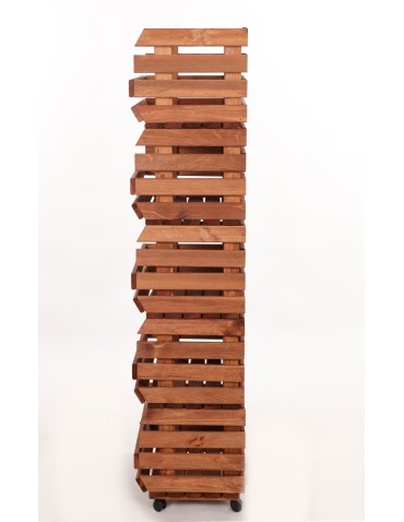 Skrzynie i skrzynki drewniane - Skrzynki na warzywa na kółkach RAWA /szer.37cm -Brązowe - produkt 5