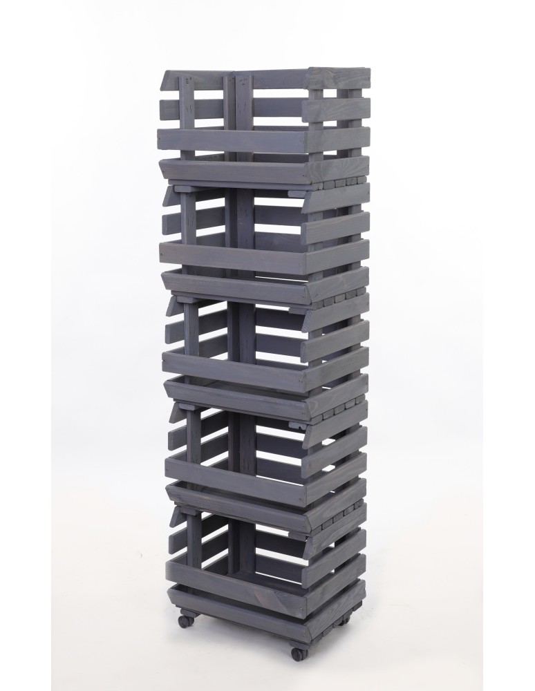 Skrzynie i skrzynki drewniane - Skrzynki na warzywa na kółkach RAWA /szer.37cm -Szare - product b2b.wamar.biz 3