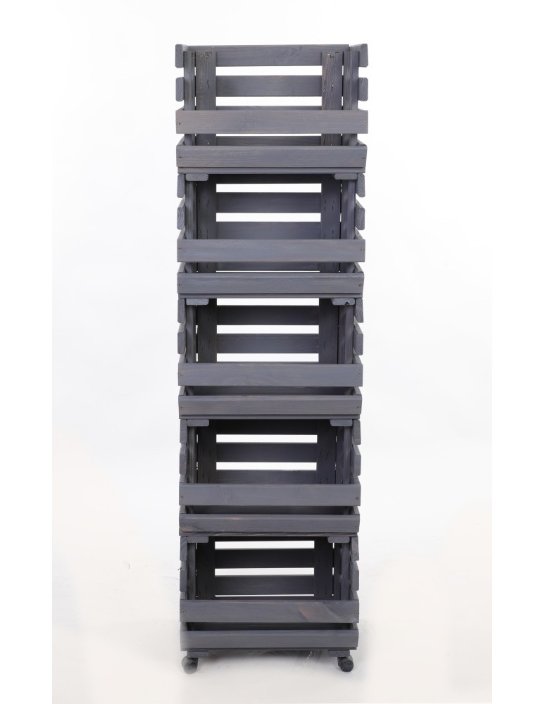 Skrzynie i skrzynki drewniane - Skrzynki na warzywa na kółkach RAWA /szer.37cm -Szare - product b2b.wamar.biz 4