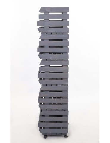 Skrzynie i skrzynki drewniane - Skrzynki na warzywa na kółkach RAWA /szer.37cm -Szare - product 5