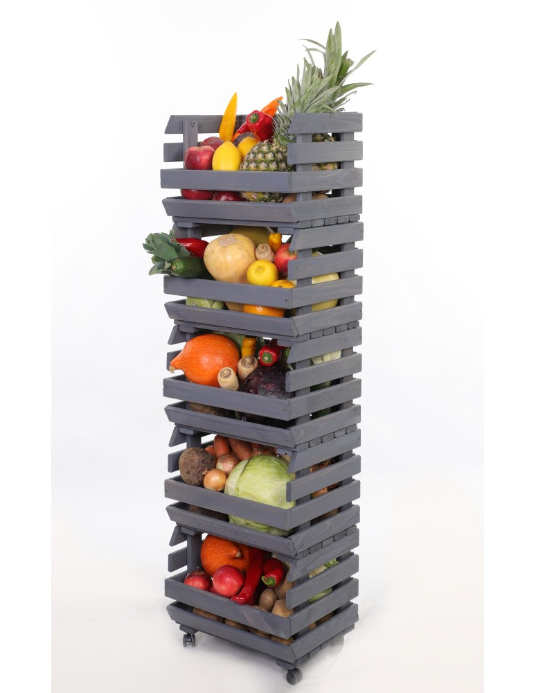 Skrzynie i skrzynki drewniane - Skrzynki na warzywa na kółkach RAWA /szer.37cm -Szare - product b2b.wamar.biz 6