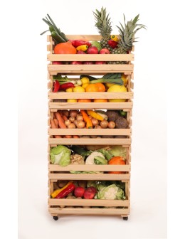 Skrzynki na warzywa na kółkach RAWA /szer.57cm - Naturalne - product 2