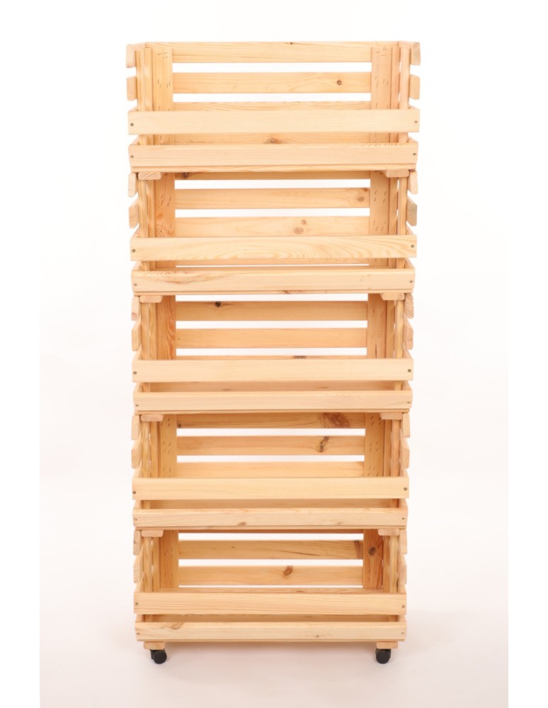 Skrzynie i skrzynki drewniane - Skrzynki na warzywa na kółkach RAWA /szer.57cm - Naturalne - product b2b.wamar.biz 4