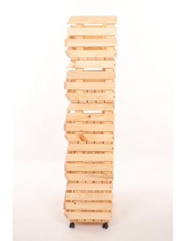 Skrzynie i skrzynki drewniane - Skrzynki na warzywa na kółkach RAWA /szer.57cm - Naturalne - product 5