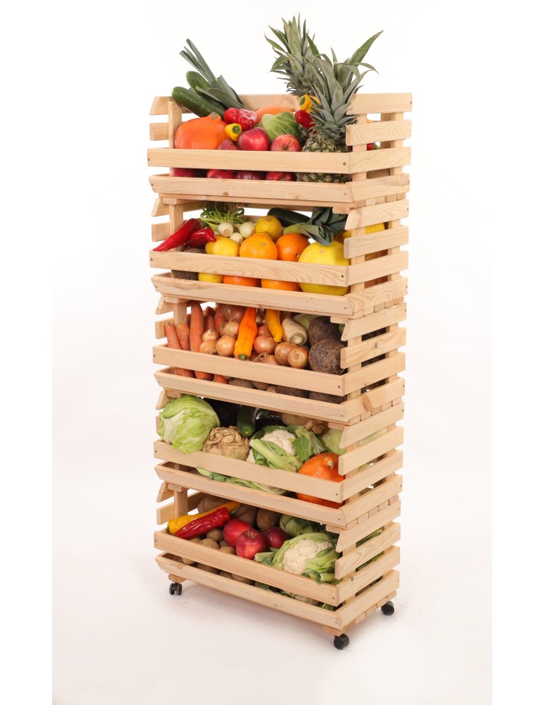 Skrzynie i skrzynki drewniane - Skrzynki na warzywa na kółkach RAWA /szer.57cm - Naturalne - product b2b.wamar.biz 6