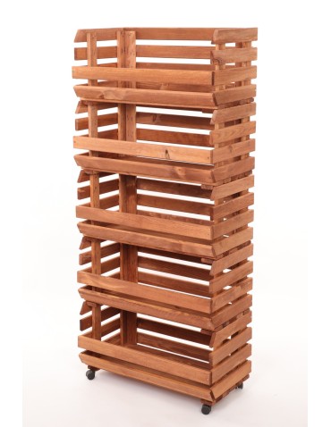 Skrzynie i skrzynki drewniane - Skrzynki na warzywa na kółkach RAWA /szer.57cm - Brązowe - product 3