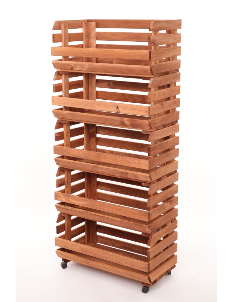 Skrzynie i skrzynki drewniane - Skrzynki na warzywa na kółkach RAWA /szer.57cm - Brązowe - product b2b.wamar.biz 3