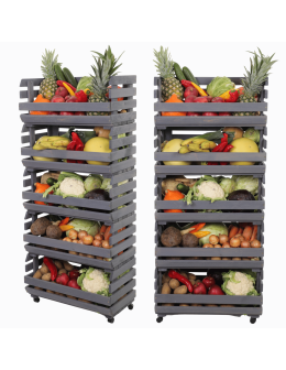 Skrzynki na warzywa na kółkach RAWA /szer.57cm - Szare