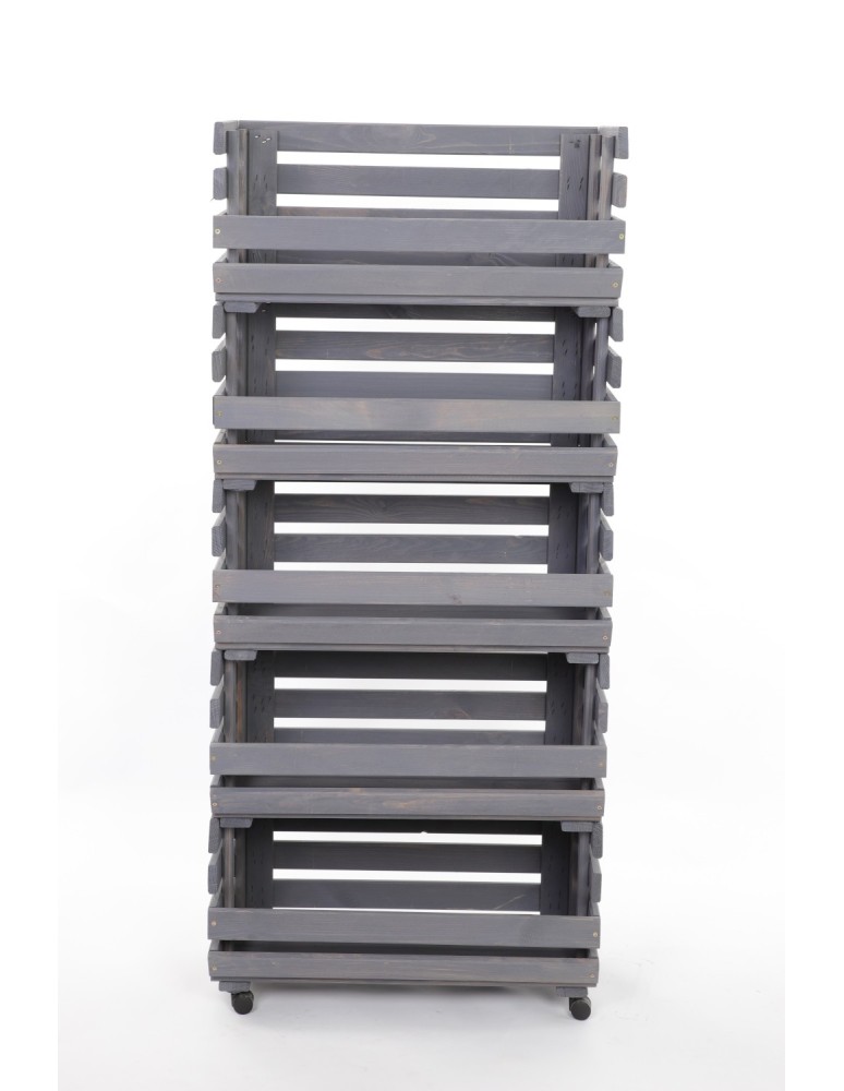 Skrzynie i skrzynki drewniane - Skrzynki na warzywa na kółkach RAWA /szer.57cm - Szare - product b2b.wamar.biz 4