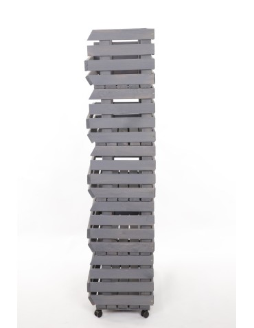 Skrzynie i skrzynki drewniane - Skrzynki na warzywa na kółkach RAWA /szer.57cm - Szare - product 5