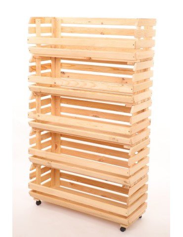 Skrzynie i skrzynki drewniane - Skrzynki na warzywa na kółkach RAWA /szer.77cm - Naturalne - product 4