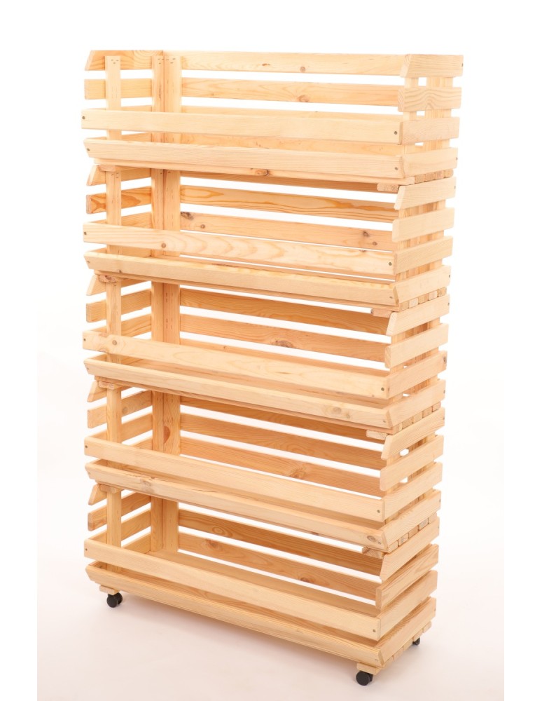 Skrzynie i skrzynki drewniane - Skrzynki na warzywa na kółkach RAWA /szer.77cm - Naturalne - product b2b.wamar.biz 4