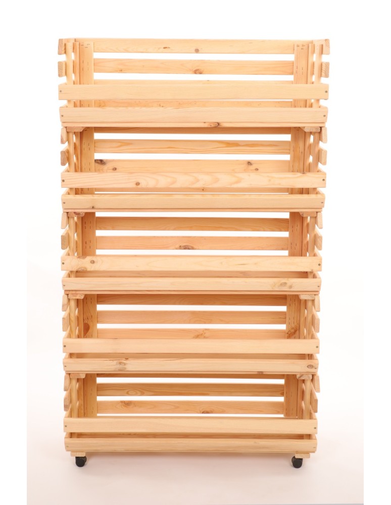 Skrzynie i skrzynki drewniane - Skrzynki na warzywa na kółkach RAWA /szer.77cm - Naturalne - product b2b.wamar.biz 5