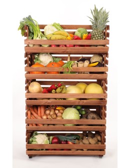 Skrzynki na warzywa na kółkach RAWA /szer.77cm - Brązowe - product 2