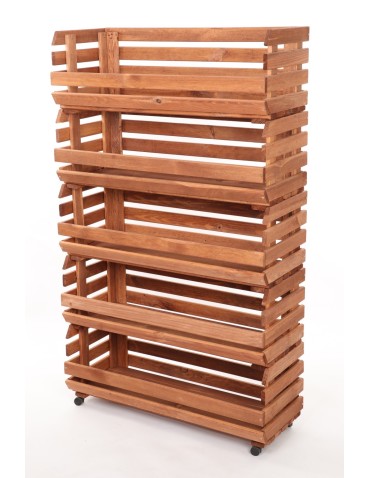 Skrzynie i skrzynki drewniane - Skrzynki na warzywa na kółkach RAWA /szer.77cm - Brązowe - product 3