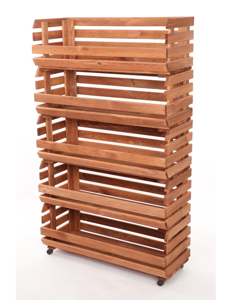 Skrzynie i skrzynki drewniane - Skrzynki na warzywa na kółkach RAWA /szer.77cm - Brązowe - product b2b.wamar.biz 3