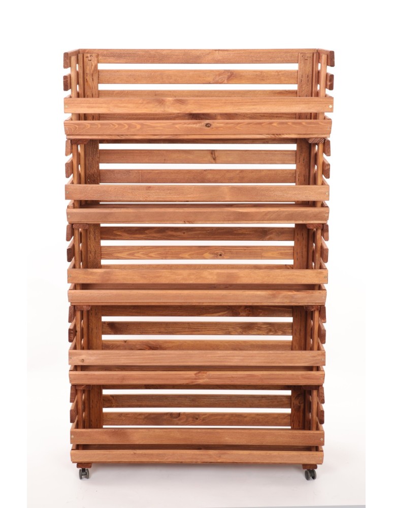 Skrzynie i skrzynki drewniane - Skrzynki na warzywa na kółkach RAWA /szer.77cm - Brązowe - product b2b.wamar.biz 4