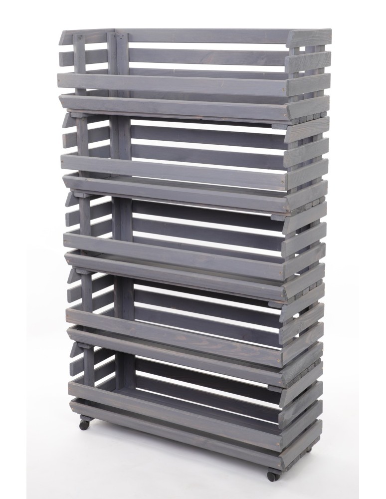 Skrzynie i skrzynki drewniane - Skrzynki na warzywa na kółkach RAWA /szer.77cm - Szare - product b2b.wamar.biz 3