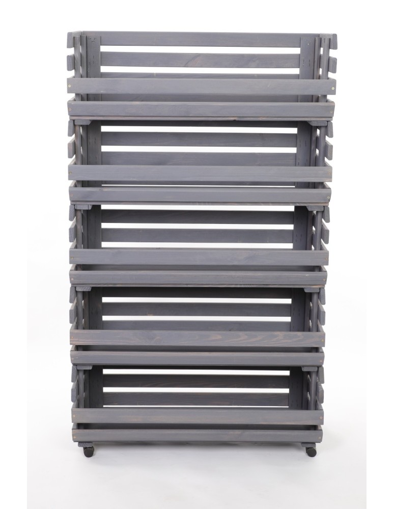 Skrzynie i skrzynki drewniane - Skrzynki na warzywa na kółkach RAWA /szer.77cm - Szare - product b2b.wamar.biz 4