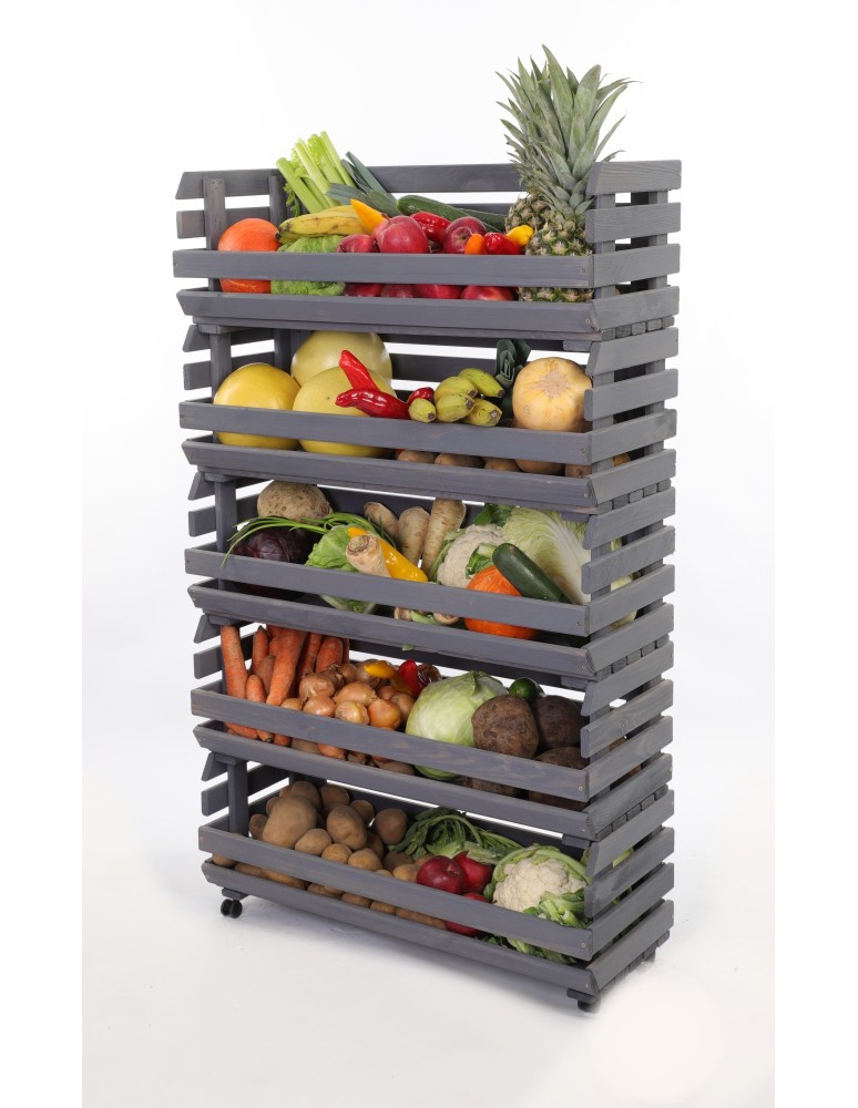 Skrzynie i skrzynki drewniane - Skrzynki na warzywa na kółkach RAWA /szer.77cm - Szare - product b2b.wamar.biz 6