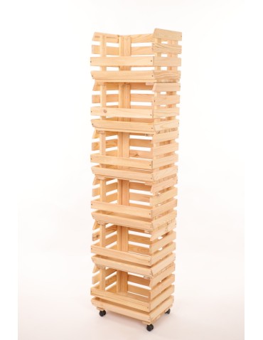 Skrzynie i skrzynki drewniane - Skrzynki na warzywa na kółkach RAWA /szer.37cm - Naturalne - produkt 3