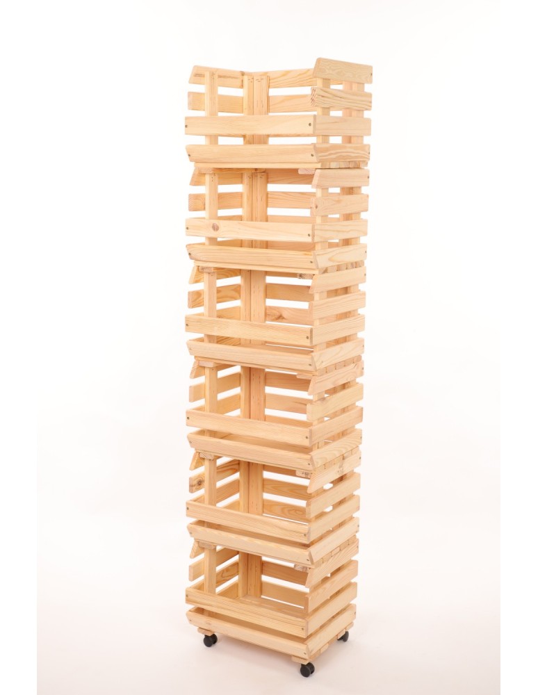 Skrzynie i skrzynki drewniane - Skrzynki na warzywa na kółkach RAWA /szer.37cm - Naturalne - produkt b2b.wamar.biz 3