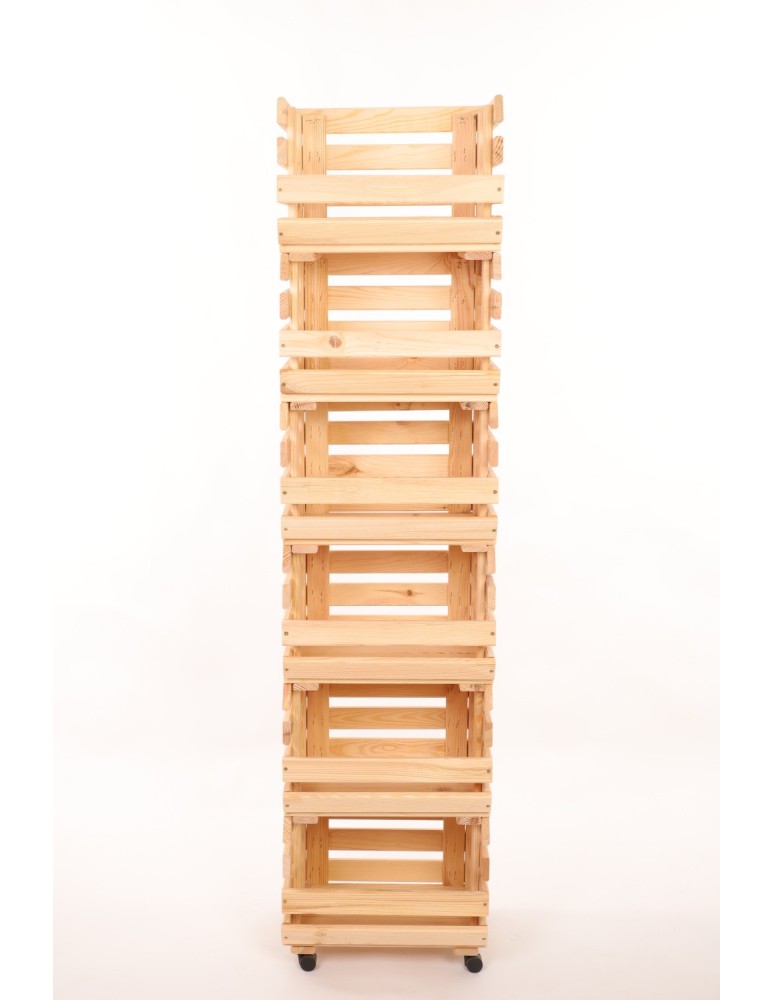 Skrzynie i skrzynki drewniane - Skrzynki na warzywa na kółkach RAWA /szer.37cm - Naturalne - produkt b2b.wamar.biz 4