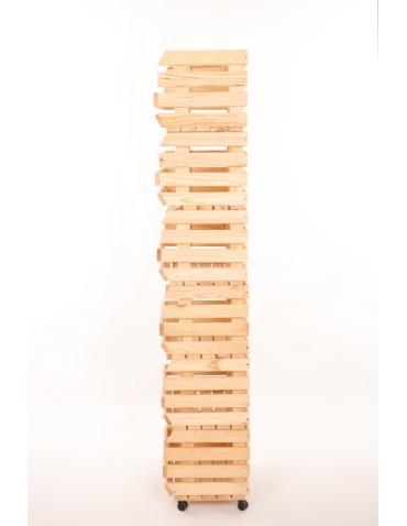 Skrzynie i skrzynki drewniane - Skrzynki na warzywa na kółkach RAWA /szer.37cm - Naturalne - produkt 5