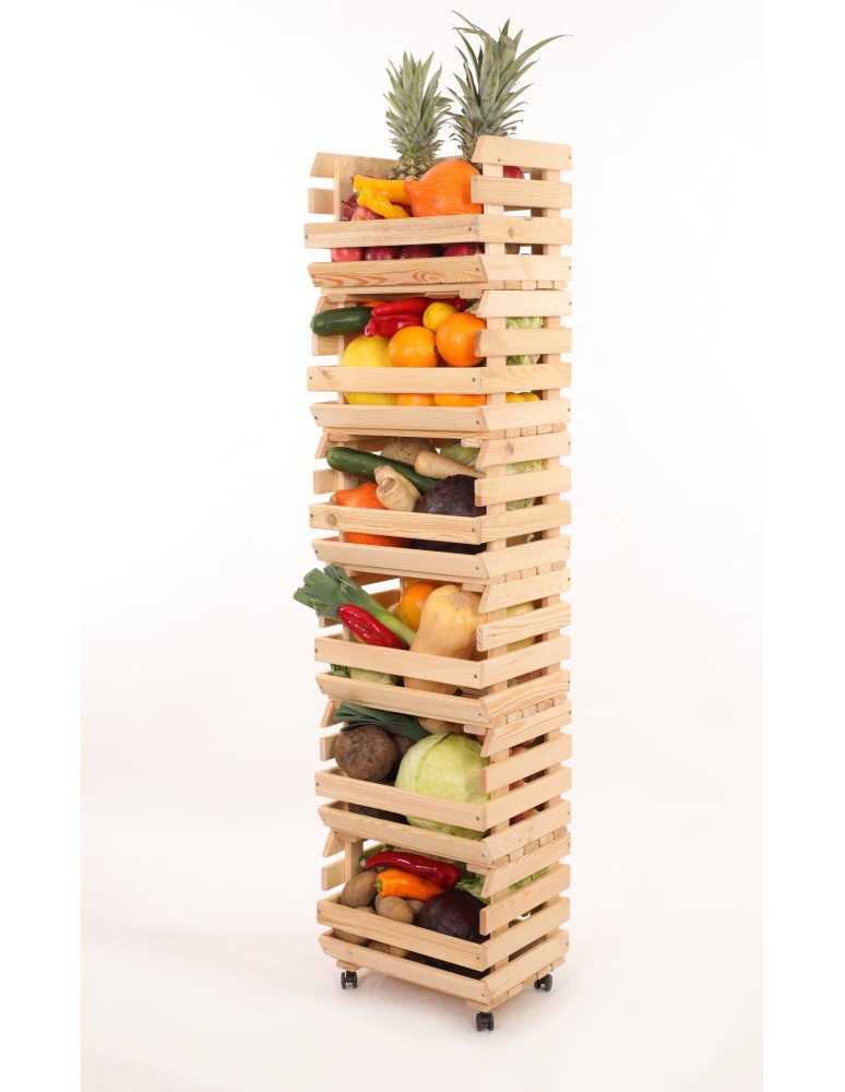 Skrzynie i skrzynki drewniane - Skrzynki na warzywa na kółkach RAWA /szer.37cm - Naturalne - produkt b2b.wamar.biz 6