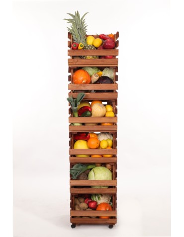 Skrzynki na warzywa na kółkach RAWA /szer.37cm -Brązowe - product 2