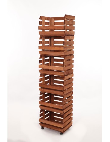 Skrzynie i skrzynki drewniane - Skrzynki na warzywa na kółkach RAWA /szer.37cm -Brązowe - product 3