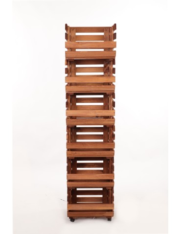 Skrzynie i skrzynki drewniane - Skrzynki na warzywa na kółkach RAWA /szer.37cm -Brązowe - product 4