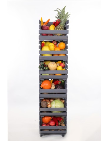 Skrzynki na warzywa na kółkach RAWA /szer.37cm -Szare - produkt 2