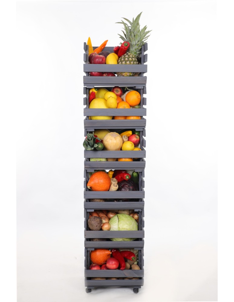 Skrzynie i skrzynki drewniane - Skrzynki na warzywa na kółkach RAWA /szer.37cm -Szare - product b2b.wamar.biz 2