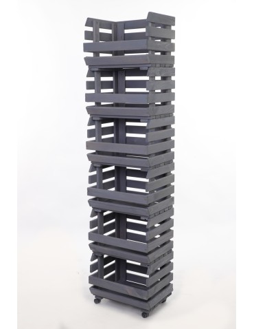 Skrzynie i skrzynki drewniane - Skrzynki na warzywa na kółkach RAWA /szer.37cm -Szare - product 3