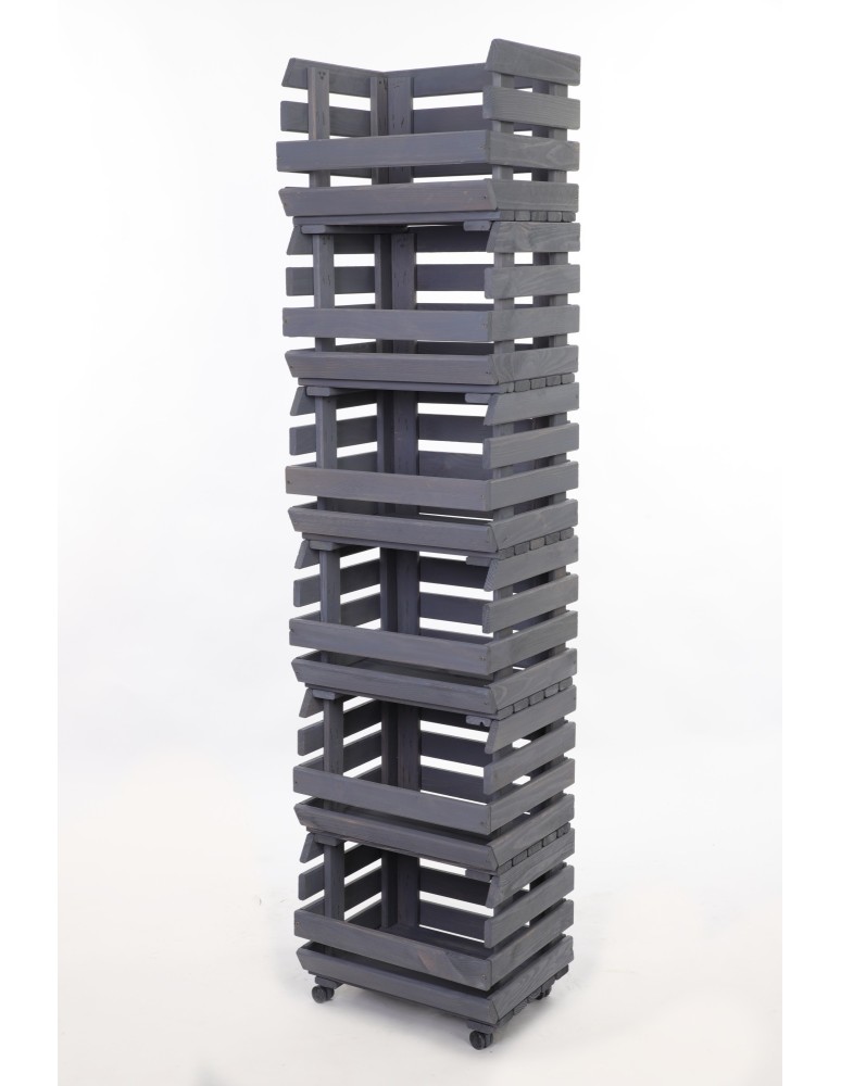 Skrzynie i skrzynki drewniane - Skrzynki na warzywa na kółkach RAWA /szer.37cm -Szare - product b2b.wamar.biz 3