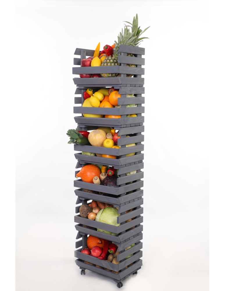 Skrzynie i skrzynki drewniane - Skrzynki na warzywa na kółkach RAWA /szer.37cm -Szare - product b2b.wamar.biz 6