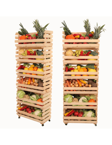 Skrzynki na warzywa na kółkach RAWA /szer.57cm - Naturalne