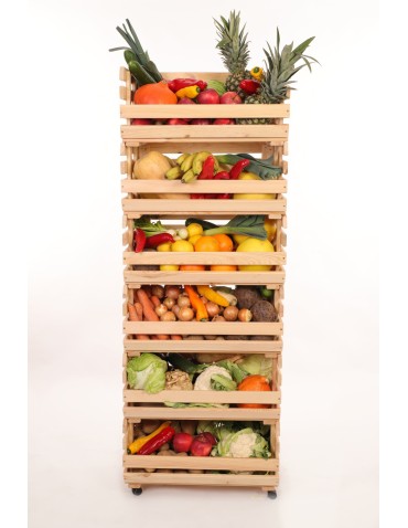 Skrzynki na warzywa na kółkach RAWA /szer.57cm - Naturalne - product 2