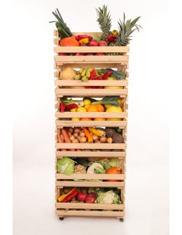 Skrzynki na warzywa na kółkach RAWA /szer.57cm - Naturalne - product 2