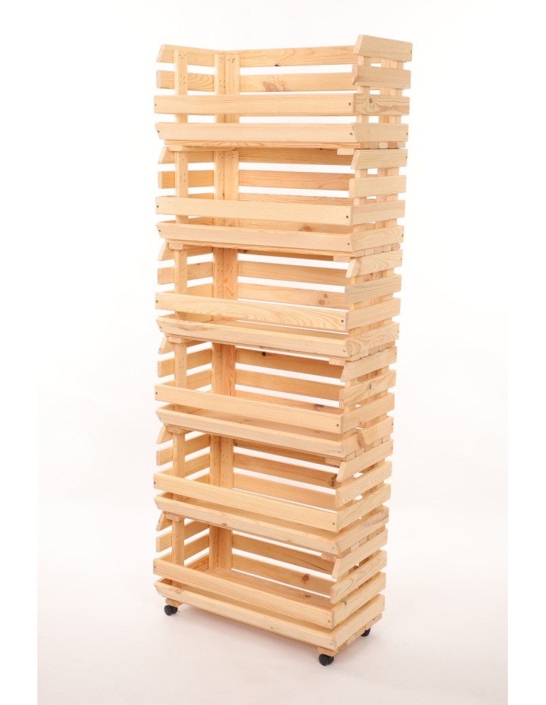 Skrzynie i skrzynki drewniane - Skrzynki na warzywa na kółkach RAWA /szer.57cm - Naturalne - product b2b.wamar.biz 3