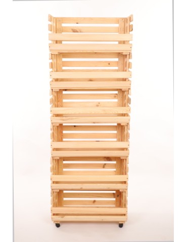 Skrzynie i skrzynki drewniane - Skrzynki na warzywa na kółkach RAWA /szer.57cm - Naturalne - product 4